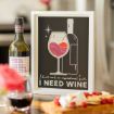 Picture of I Need Wine Chalkable Shapes (2 Pieces)